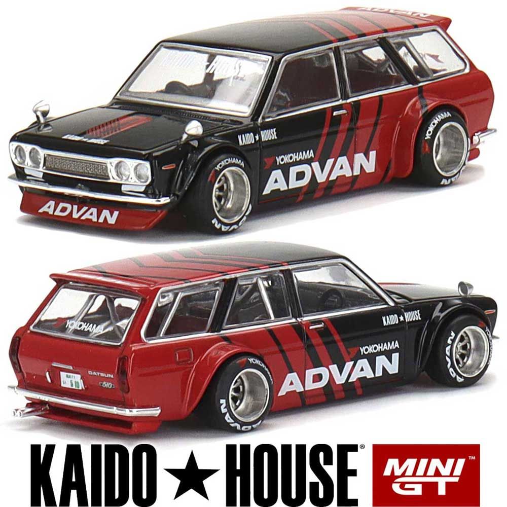 Kaido House MiniGT/街道ハウス 限定 ミニカー 1/64 KaidoHouse Datsun 510 Wagon Advan  Yokohama KHMG033 (アドバン カラー)