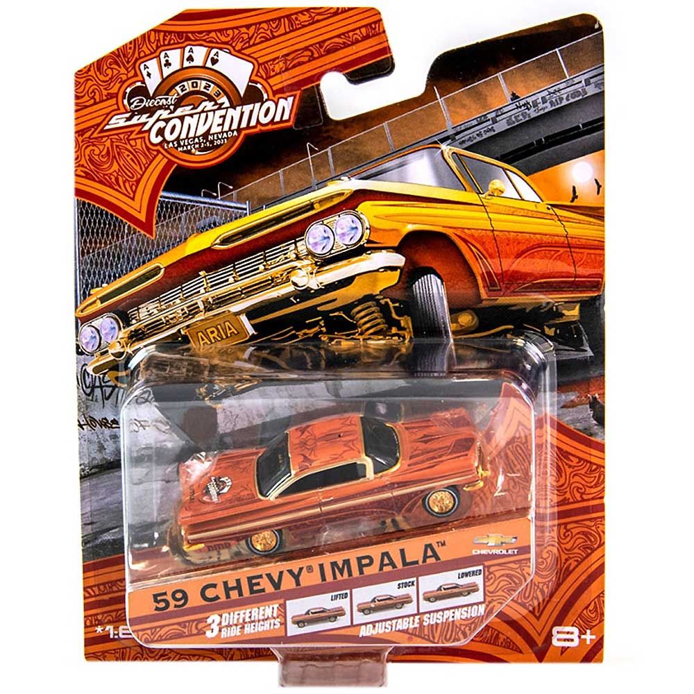 Maisto/マイスト Supercon 2023 限定 Lowriders 1/64 ミニカー ローライダー インパラ 1959 Chevy  Impala SS (カッパーブラウン)